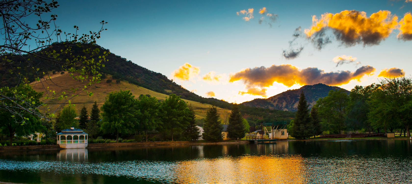 Lake on campus.