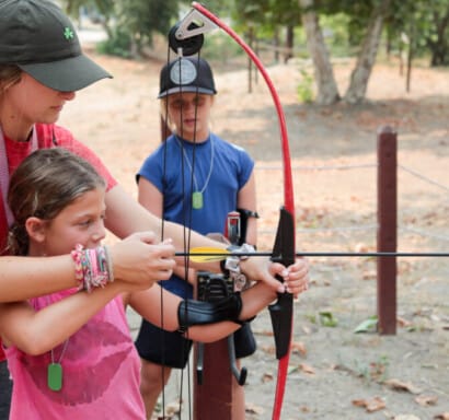 Students learning archery.