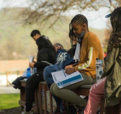 Campers learning about echolocation.
