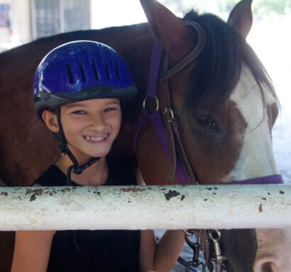 Camper with a horse.