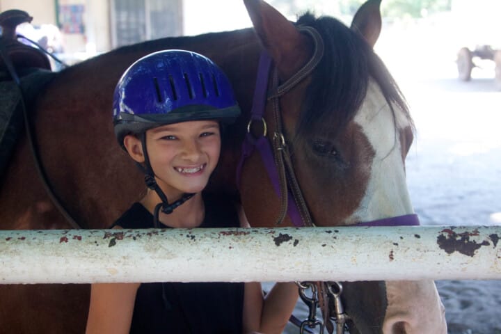 Camper with a horse.